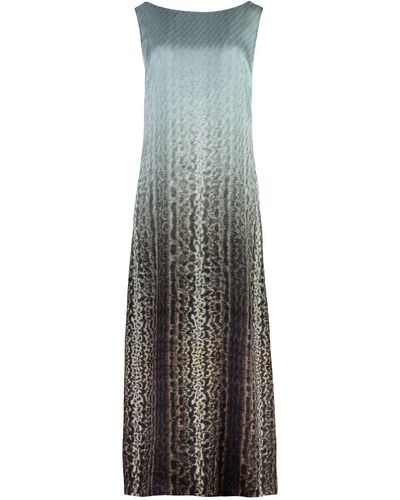 Fendi Printed Silk Dress - Grey