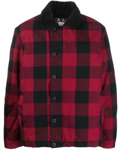 Barbour Check-pattern Button-up Jacket - Red