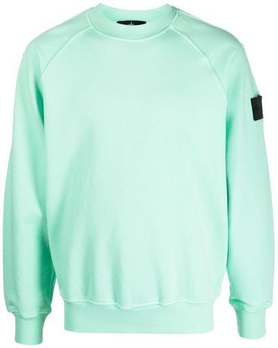 Stone Island Shadow Project Logo-patch Cotton Jumper - Green