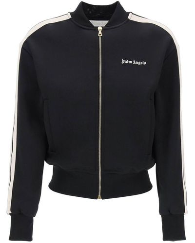 Palm Angels Track Sweatshirt With Contrast Bands - Black