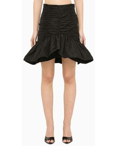 Patou Black Ruffled Mini Skirt