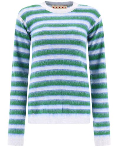 Marni Striped Mohair Sweater - Blue