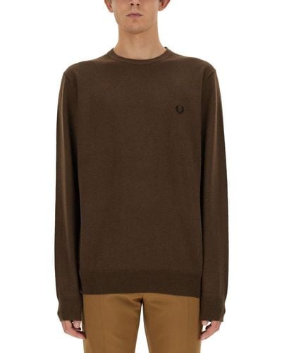 Fred Perry Jersey With Logo - Brown