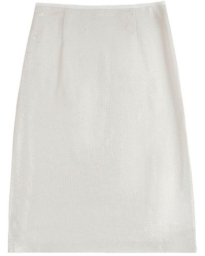 Incotex Micro Sequin Pencil Skirt - White