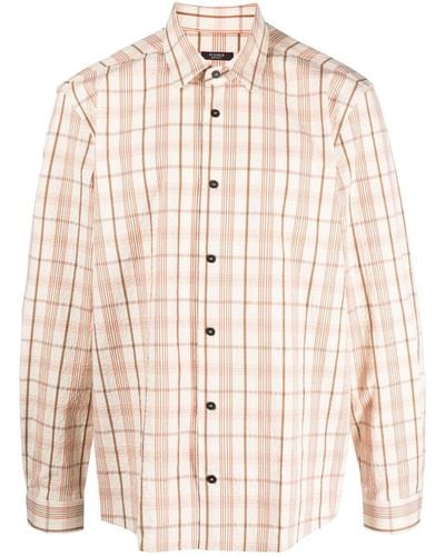 Peserico Check-pattern Long-sleeve Shirt - Natural