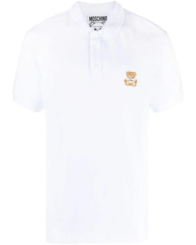 Moschino Polo Shirt With Teddy Bear Motif - White