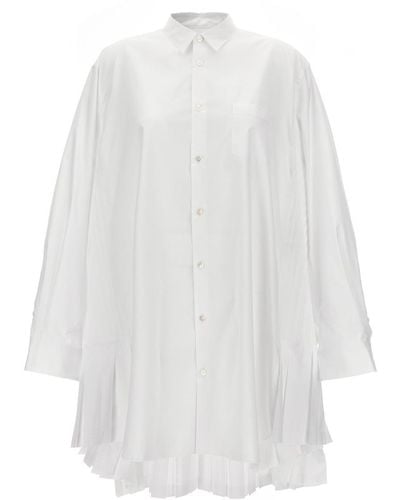 Junya Watanabe Pleated Shirt Dress - White