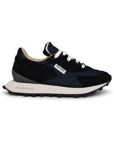RUN OF Two-tone Suede Blend Sneakers - Black