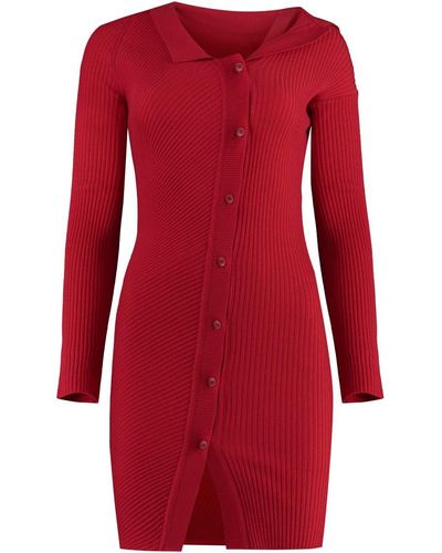 Jacquemus Le Robe Maille Colin Knitted Dress - Red