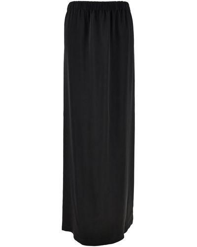 Fabiana Filippi Long Skirt With Elastic Waistband And Split - Black