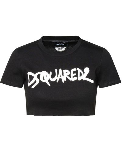 DSquared² Black Cotton T-shirt