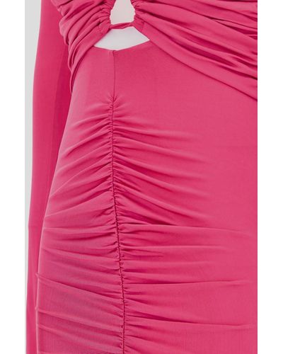 Versace Ruched Midi Dress - Pink