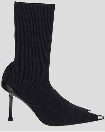 Alexander McQueen Slash Knit Boot - Black
