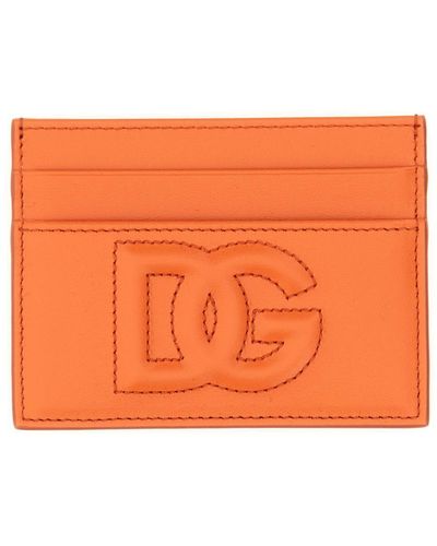 Dolce & Gabbana Leather Card Holder - Orange