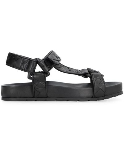 Bottega Veneta Trip Leather Sandals - Black