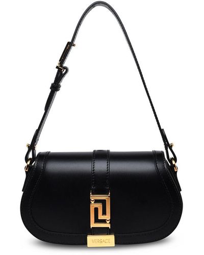 Versace Greca Goddess Mini Leather Shoulder Bag - Black