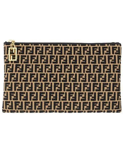 Fendi Brown Terrycloth Small Forever Beauty Pouch