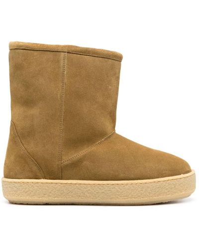 Isabel Marant Frieze Suede Ankle Boots - Natural