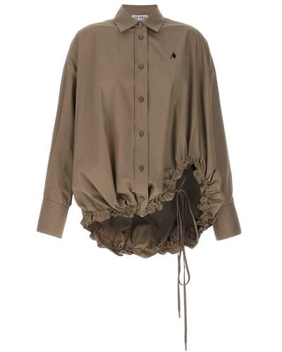 The Attico Drawstring Shirt Shirt, Blouse - Brown