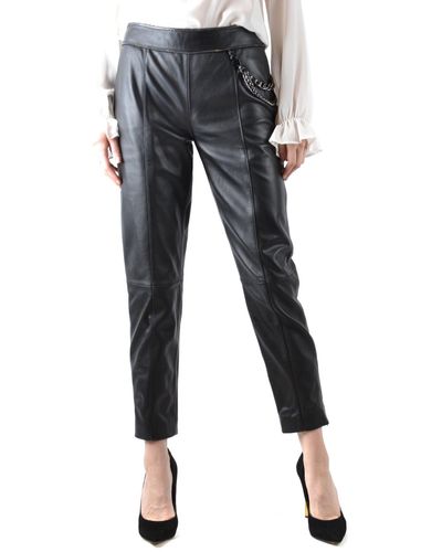 Boutique Moschino Leather Pants - Black