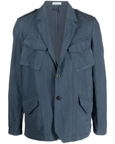 Boglioli Blen Linen Single-breasted Jacket - Blue