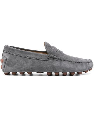Tod's Gommini Suede Driving Shoes - Gray