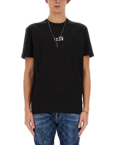 DSquared² T-Shirt Con Stampa Logo - Black