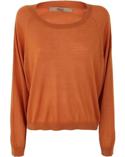 Roberto Collina Wide Boxy Round Neck Pullover Clothing - Orange