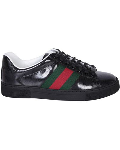 Gucci Crystal Ace Trainers - Black
