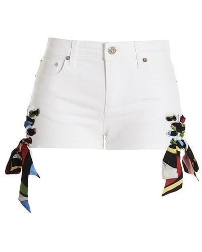 Emilio Pucci Printed Bow Denim Shorts - Multicolour