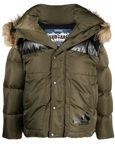 Dsquared2 Outlet: Down jacket with maxi logo and hood - Black