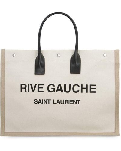 Saint Laurent Canvas Tote Bag - Natural