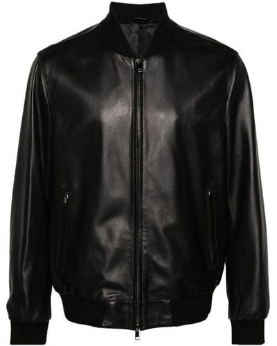 Brioni Leather Outerwears - Black