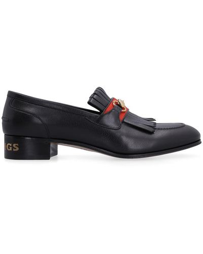 Gucci Horsebit Fringe Leather Loafer - Black