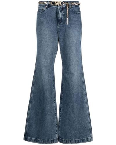 MICHAEL Michael Kors Flare Leg Denim Cotton Jeans - Blue