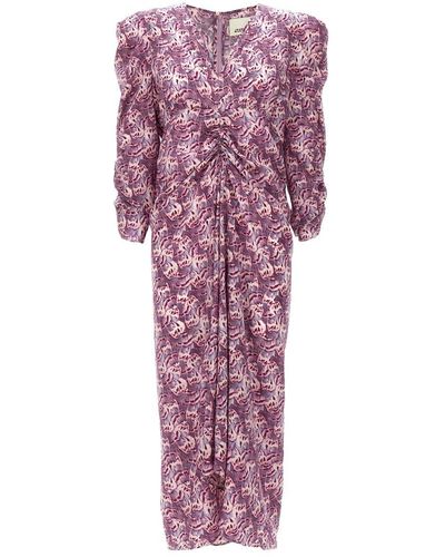 Isabel Marant Albini Silk Midi Dress - Purple