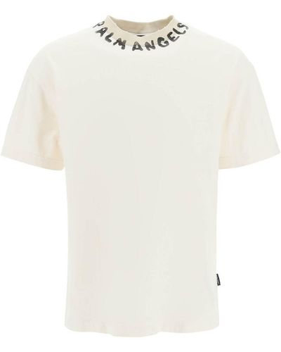 Palm Angels Speckled Logo T-shirt - White