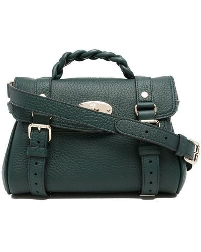 Mulberry Mini Alexa Green Leather Crossbody Bag