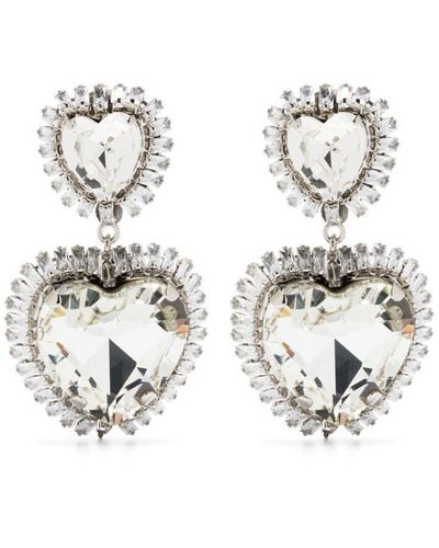 Alessandra Rich Crystal-embellished Earrings - White