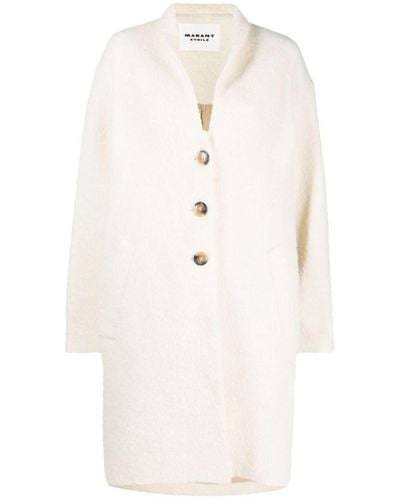 Isabel Marant Fine-knit Single Breasted Coat - White
