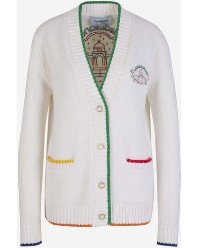 Casablancabrand Wool Knit Cardigan - White
