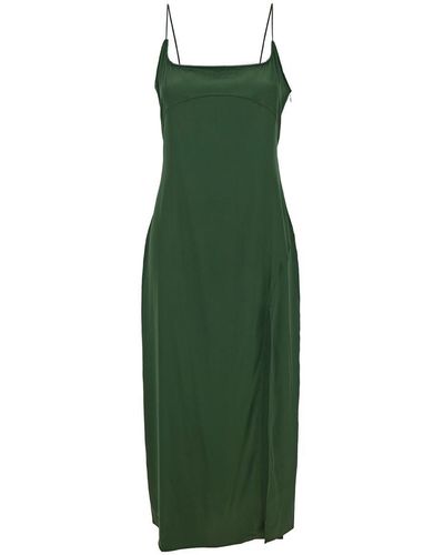Jacquemus 'La Robe Notte' Midi Dress With Logo Detail And Split - Green