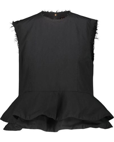 Comme des Garçons Sleeveless Top With Flounce Clothing - Black