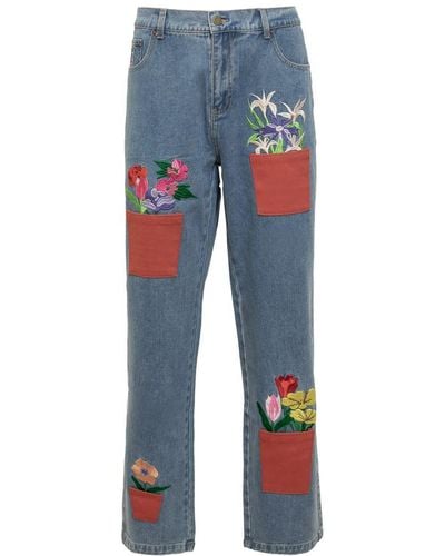 Kidsuper Flower Jeans - Blue
