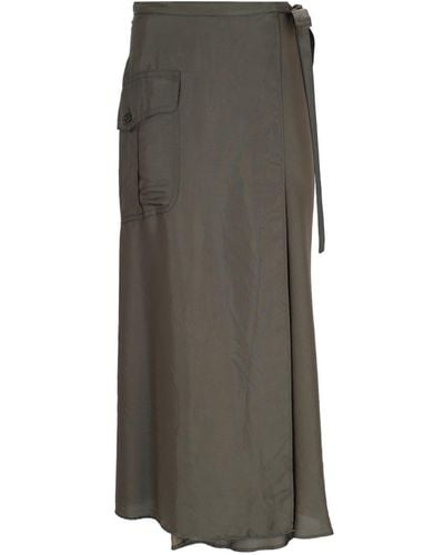 Aspesi Sarong Midi Skirt - Gray