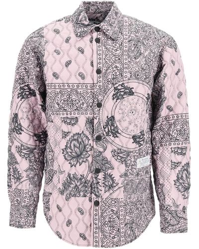 MSGM Padded Paisley Over Shirt - Pink