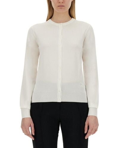 Dolce & Gabbana Cardigan With Lace Inlays - White