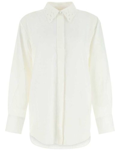 Chloé Ivory Linen Oversize Shirt - White