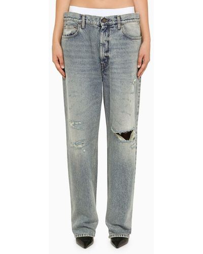 DARKPARK Low-waisted Washed Jeans - Gray