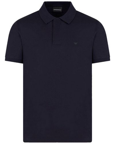 Emporio Armani Logo Cotton Polo Shirt - Blue